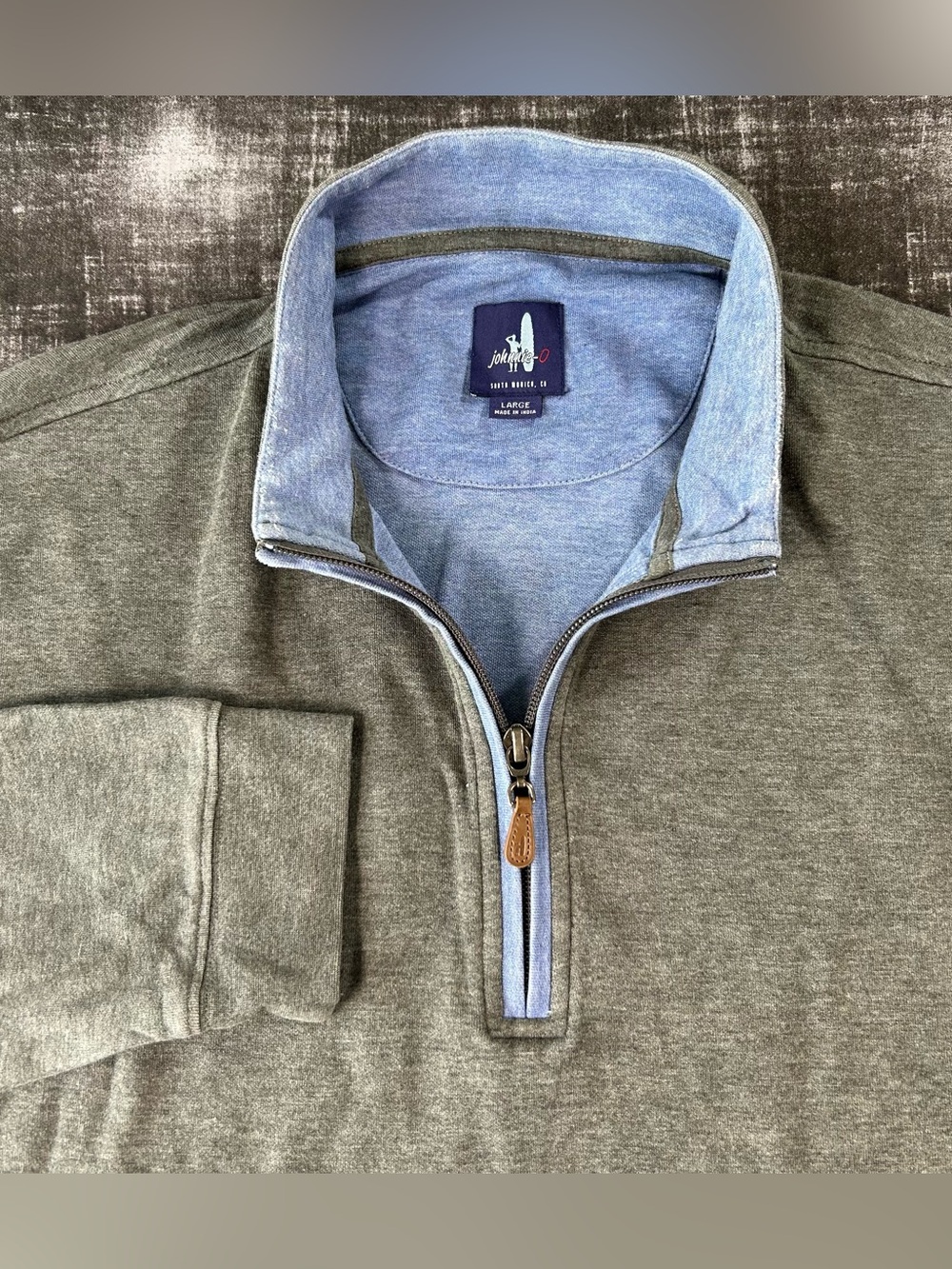 Johnnie-O Sweater Men Large Heather Gray 1/4Zip Active Performance Golf Pullover